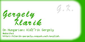 gergely klarik business card